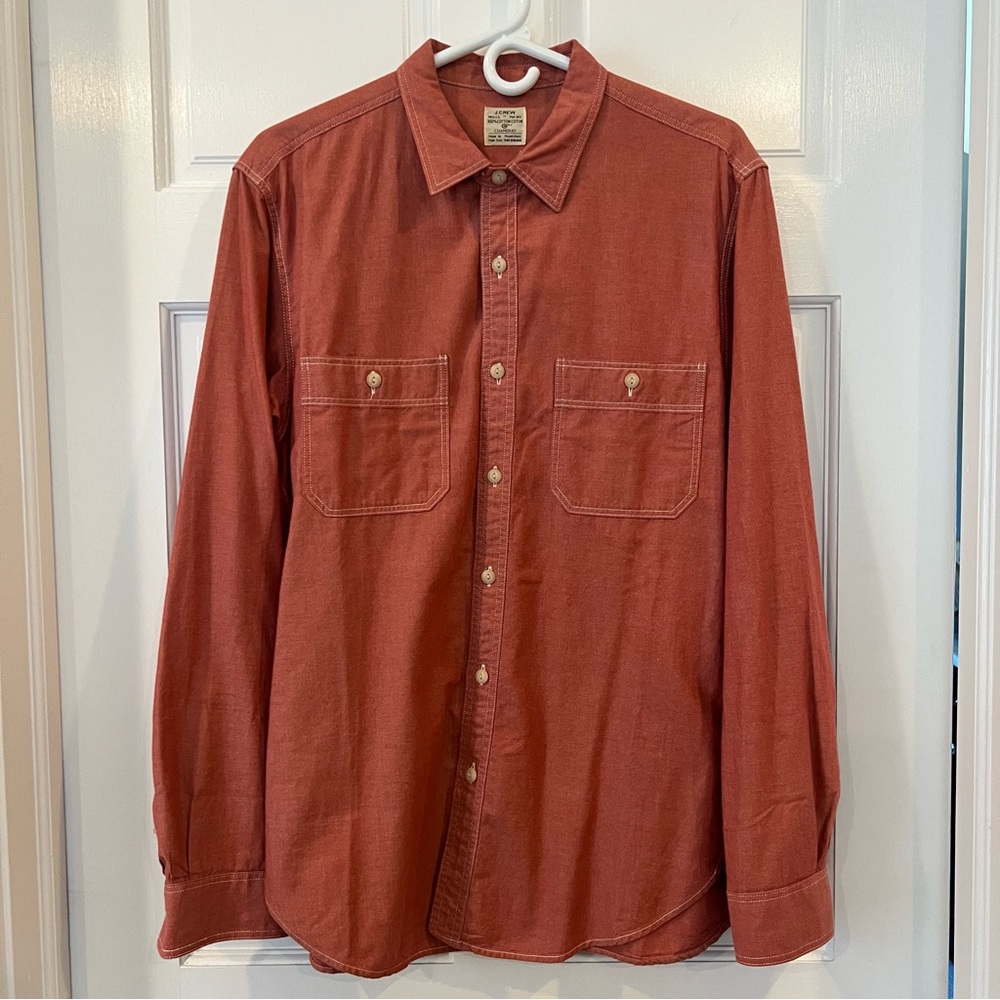 J. Crew Factory Long-Sleeve Chambray Button-Down Shirt